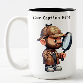 Caneca De Café Em Dois Tons Cartoon de Detetive Particular Personalizável Mist