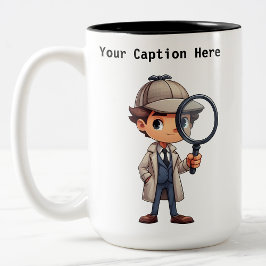 Caneca De Café Em Dois Tons Cartoon de Detetive Particular Personalizável Mist