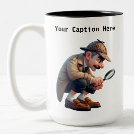 Caneca De Café Em Dois Tons Cartoon de Detetive Particular Personalizável Mist
