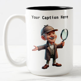 Caneca De Café Em Dois Tons Cartoon de Detetive Particular Personalizável Mist