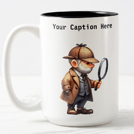 Caneca De Café Em Dois Tons Cartoon de Detetive Particular Personalizável Mist