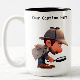Caneca De Café Em Dois Tons Cartoon de Detetive Particular Personalizável Mist