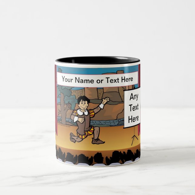 Caneca De Café Em Dois Tons Cartoon do ator por PrintedPerfection.com (Centro)