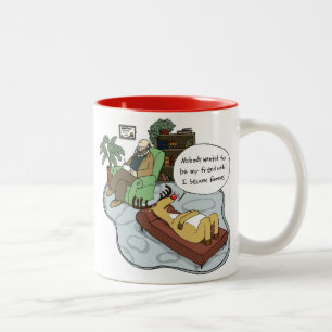 Caneca De Café Em Dois Tons Cartoon Engraçado Feriado de Natal - Terapia de Re