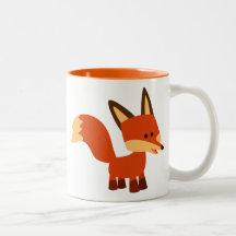 Cartoon Fox Mug, Cute Astute