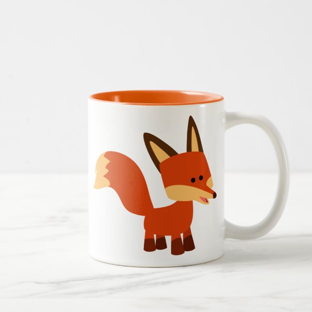 Caneca De Café Em Dois Tons Cartoon Fox Mug, Cute Astute (Direita)