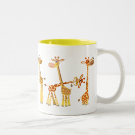 Caneca De Café Em Dois Tons Cartoon Girafas: O Mug Herd