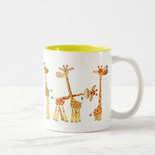 Caneca De Café Em Dois Tons Cartoon Girafas: O Mug Herd
