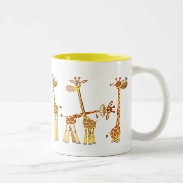 Caneca De Café Em Dois Tons Cartoon Girafas: O Mug Herd (Direita)