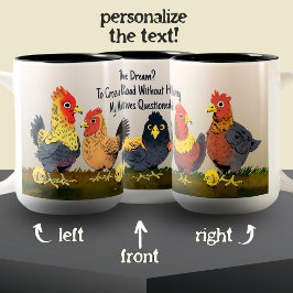 Caneca De Café Em Dois Tons Cartoon Humorístico Frasto Engraçado Frango