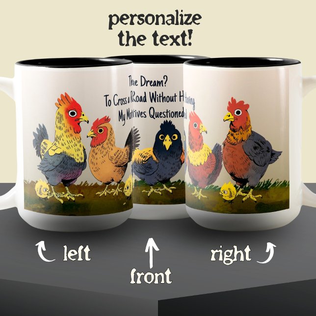 Caneca De Café Em Dois Tons Cartoon Humorístico Frasto Engraçado Frango (Criador carregado)