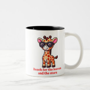 Caneca De Café Em Dois Tons Cartoon legal Giraffe com óculos de sol, animal bo