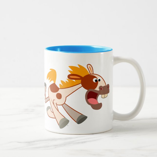 Caneca De Café Em Dois Tons Cartoon Livremente Pinto Horse Mug (Direita)