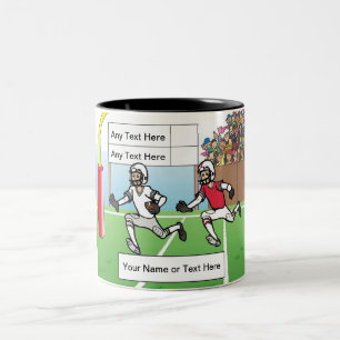 Caneca De Café Em Dois Tons Cartoon masculino do jogador de futebol por Printe