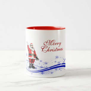Caneca De Café Em Dois Tons Cartoon Papai Noel Natal