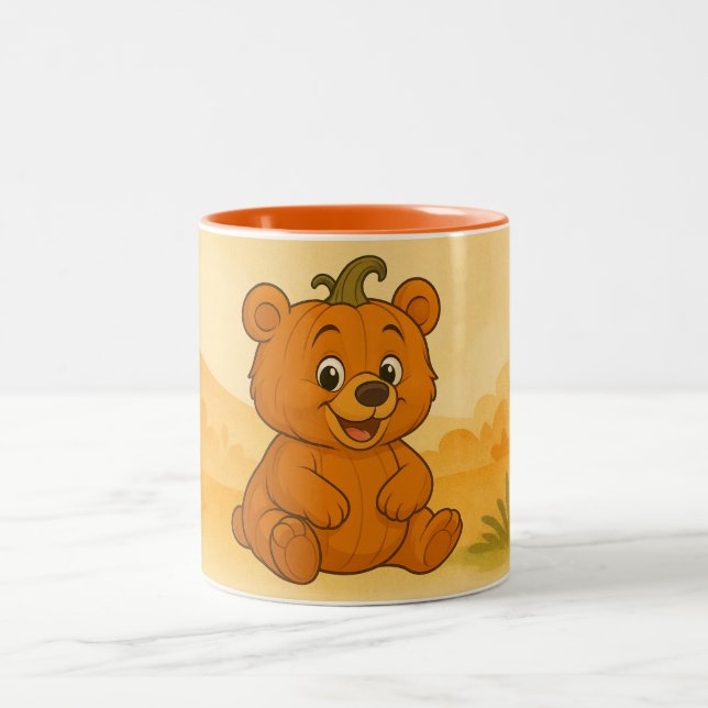 Caneca De Café Em Dois Tons Cartoon Pumpkin Pals Mug (Centro)