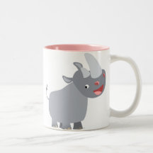 Cartoon Rino Mug Engraçado