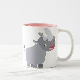 Caneca De Café Em Dois Tons Cartoon Rino Mug Engraçado