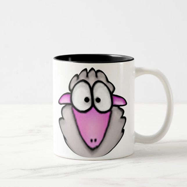 Caneca De Café Em Dois Tons Cartoon Sheep Mug (Direita)