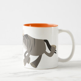 Caneca De Café Em Dois Tons Cartoon Wildebeest Mug Feliz