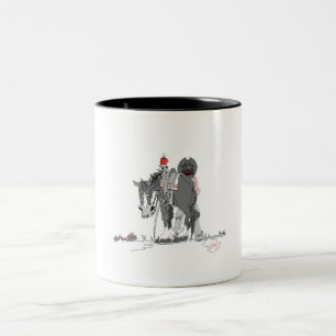 Caneca De Café Em Dois Tons Cartum de Arte Ocidental da Copa do Café