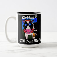 Cartum Engraçado Sorrindo Café Adorando Vaca