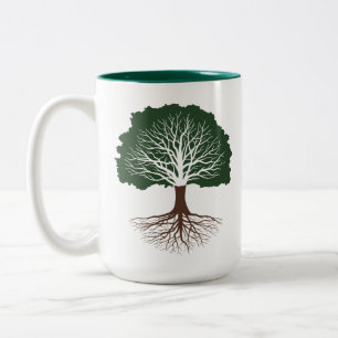 Caneca De Café Em Dois Tons Carvalho vivo