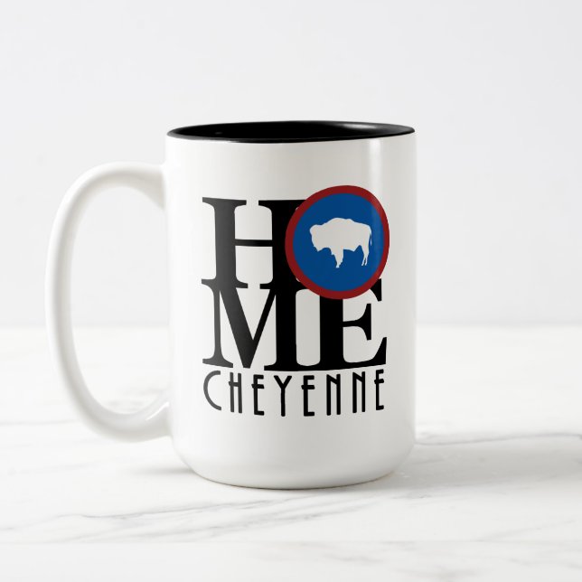 Caneca De Café Em Dois Tons CASA cheyenne Wyoming 15oz (Esquerda)