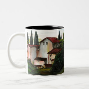 Caneca De Café Em Dois Tons Casa de Pueblo Dibujo Toscana itália