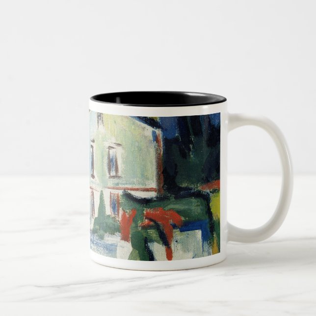 Caneca De Café Em Dois Tons Casa em uma paisagem (Direita)