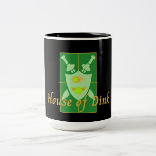 Caneca De Café Em Dois Tons Casa Engraçada de Dink Pickleball Crest