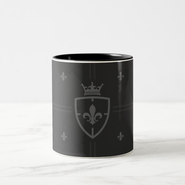 Caneca De Café Em Dois Tons Casaco Da Louisiana Fleur De Lis (Centro)