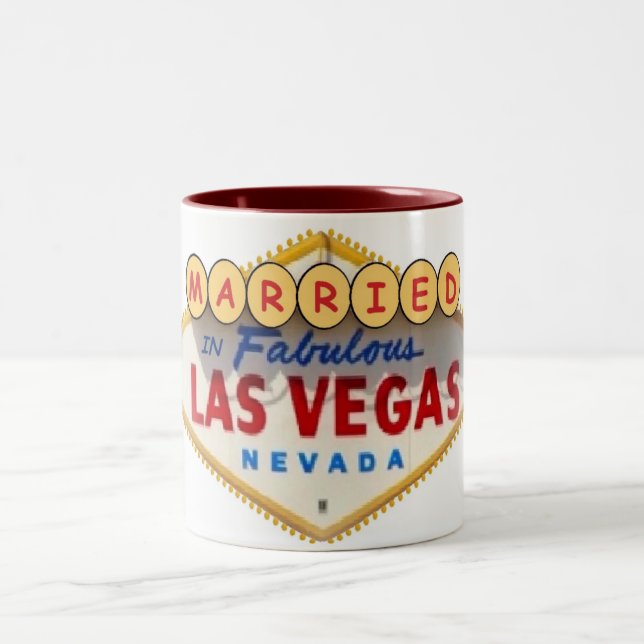 Caneca De Café Em Dois Tons Casado Em Las Vegas Mug Fabuloso (Centro)