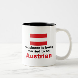 Caneca De Café Em Dois Tons Casado feliz a um austríaco
