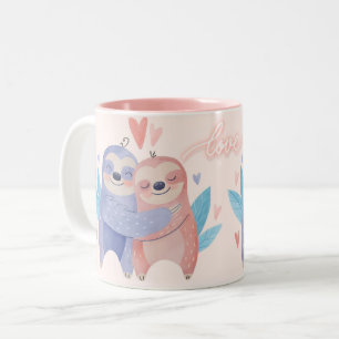 Caneca De Café Em Dois Tons Casais de Preguiças