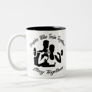 Caneca De Café Em Dois Tons Casais que treinam juntos ficam juntos 222 #US