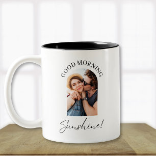 Caneca De Café Em Dois Tons Casal Bom dia sol