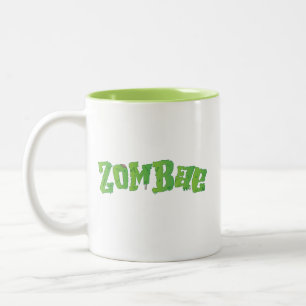 Caneca De Café Em Dois Tons Casal Da Família Halloween Correspondendo Zombae Z