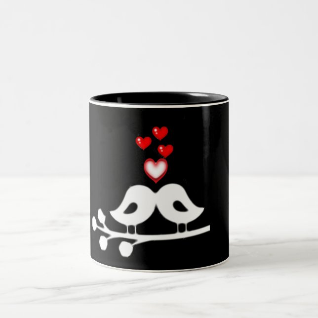 CANECA DE CAFÉ EM DOIS TONS **CASAL DE BEIJAS** **MUG*** PARA BRIDE E GRÃO (Centro)