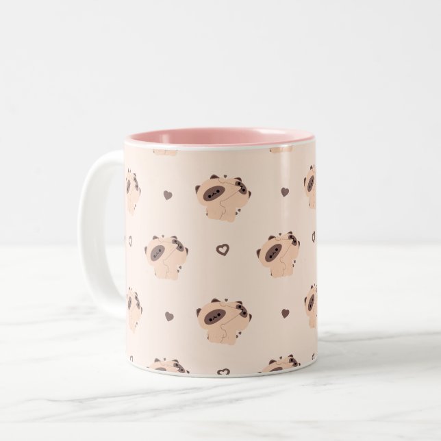 Caneca De Café Em Dois Tons Casal de gato siamês (Frente Esquerda)