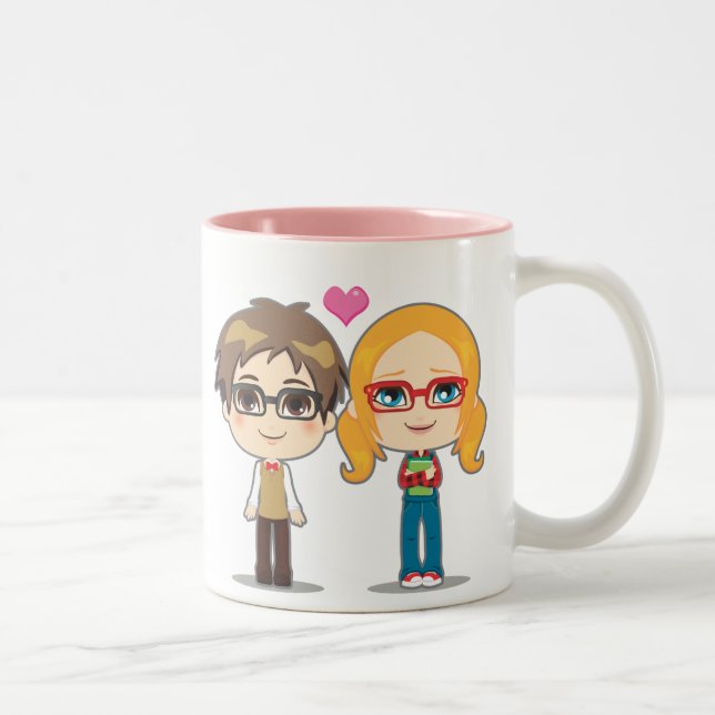 Caneca De Café Em Dois Tons Casal do geek (Direita)