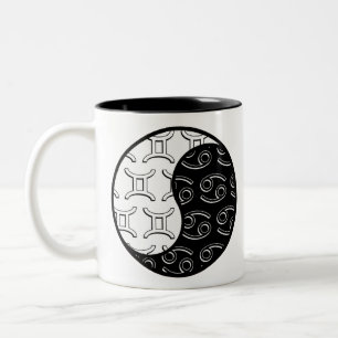 Caneca De Café Em Dois Tons Casal Gemini yin yang zodiac