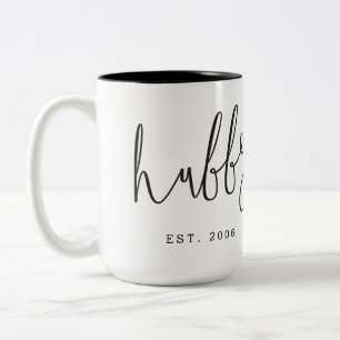 Caneca De Café Em Dois Tons casal "Hubby" Mug   Aniversário   Casamento