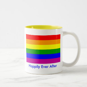 Caneca De Café Em Dois Tons Casamento Feliz Para Sempre/Gay