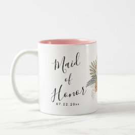 Caneca De Café Em Dois Tons Casamento Floral Boho
