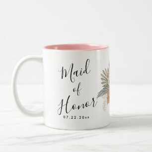 Caneca De Café Em Dois Tons Casamento Floral Boho