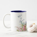 Caneca De Café Em Dois Tons Casamento Moderno Floral Cor-de-Rosa-Rosa-Blush Ma<br><div class="desc">Marinho Russo Blush Floral Moderno Cor-de-rosa Casamento Floral Dois Tons Coffee Mug.</div>