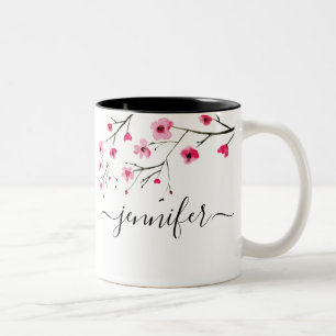 Caneca De Café Em Dois Tons Casamento personalizado do Festa Bridal de Cherry