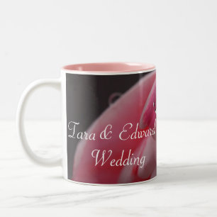 Caneca De Café Em Dois Tons Casamento Rosa Rosa Raindrop
