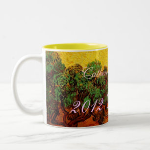 Caneca De Café Em Dois Tons casamentos. Vincent van Gogh Olive Trees